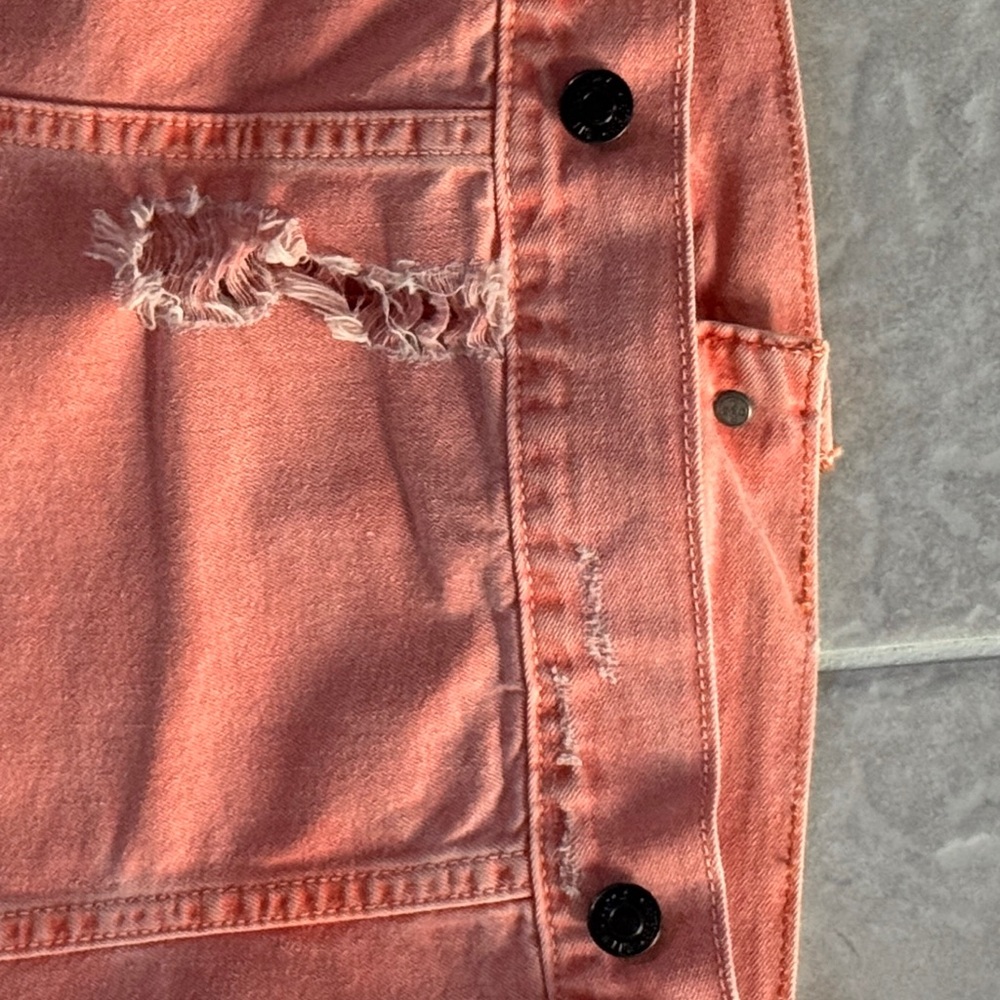 NWOT - RALPH LAUREN DISTRESSED JEAN VEST (CORAL) - SIZE: SMALL - Picture 6 of 11